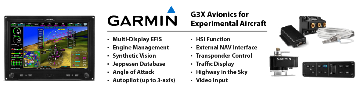 Garmin G3X Avionics for experimental aircraft banner